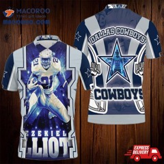 Ezekiel Elliott 21 Nfc East Division Champions Super Bowl 2021 Dallas Cowboys 3D Polo Shirt