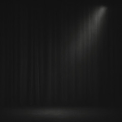 black curtains