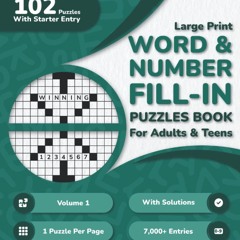 pdf Word And Number Fill In Puzzles Book for Adults: 100+ Large Print Word And