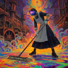 Happy cleaning woman