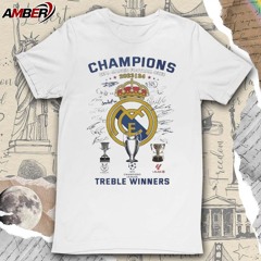 Official Real Madrid FC signatures treble winners Champions League 2024 t-shirt