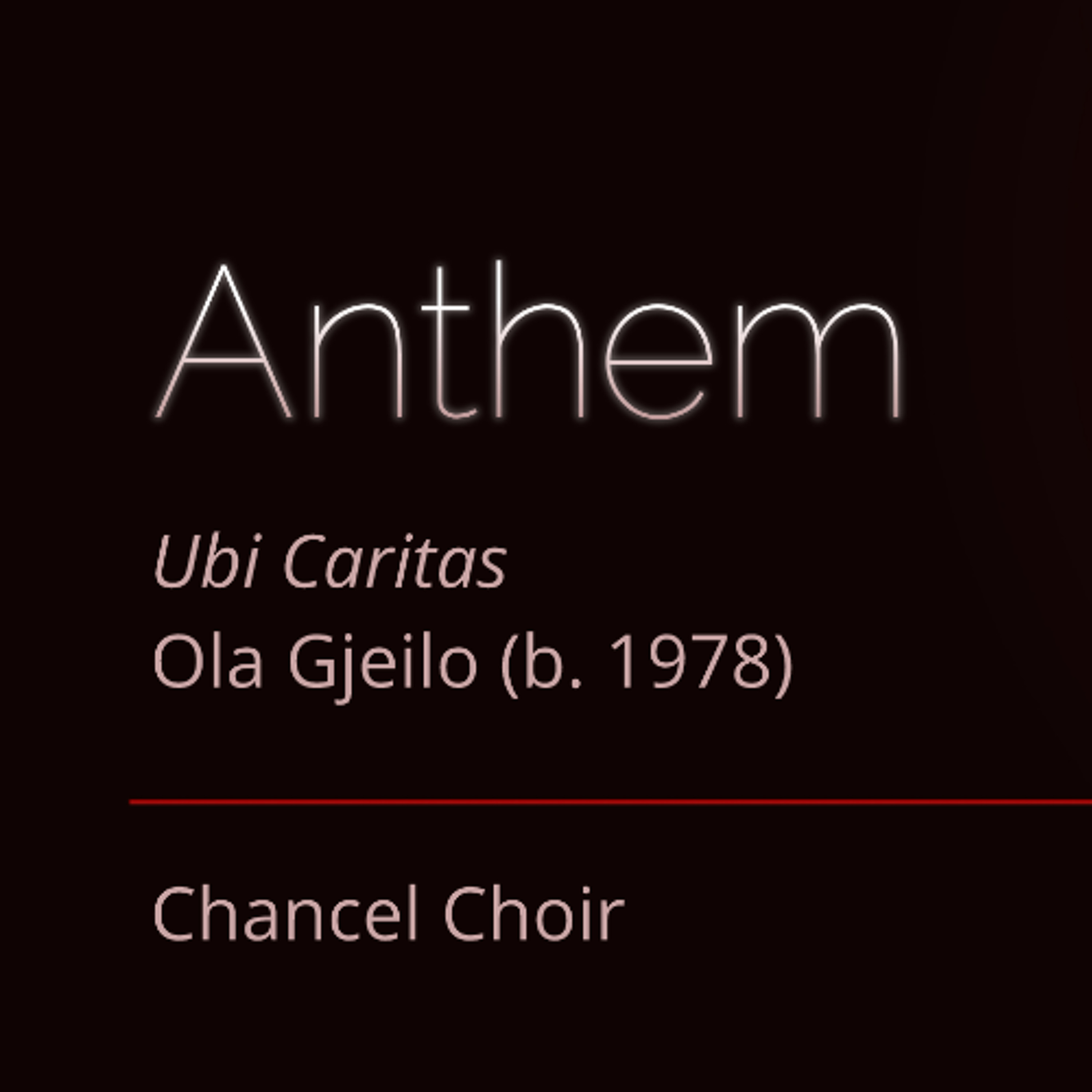 Ubi Caritas,Ola Gjeilo (b. 1978) episode artwork