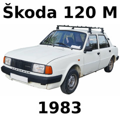 Skoda 120 M 1983 compact car pass by fast