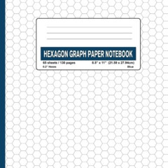 [Download] KINDLE 💗 Hexagon Graph Paper Notebook - 0.2" Hexes (Blue-130): 130 Pages