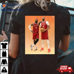 Photoshoot Fresh Dynamic Duo Lebron James The King And Anthony Davis Ad Of Los Angeles Lakers In Nba All Star 2024 T Shirt