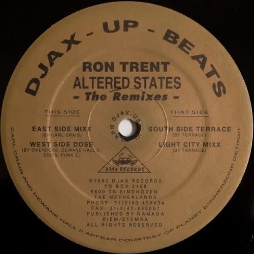 洋楽 Ron Trent / Altered States (The Remixes) Stream Ron Trent - Altered States (South Side Terrace Remix