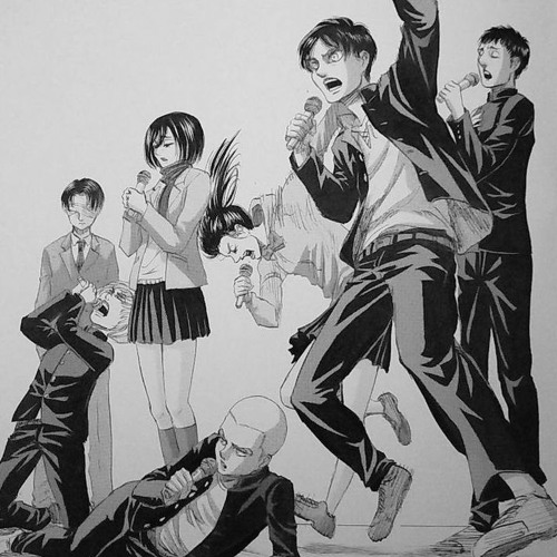 Attack On Titan : opening 1 by the voice actors of Eren, Mikasa and Connie