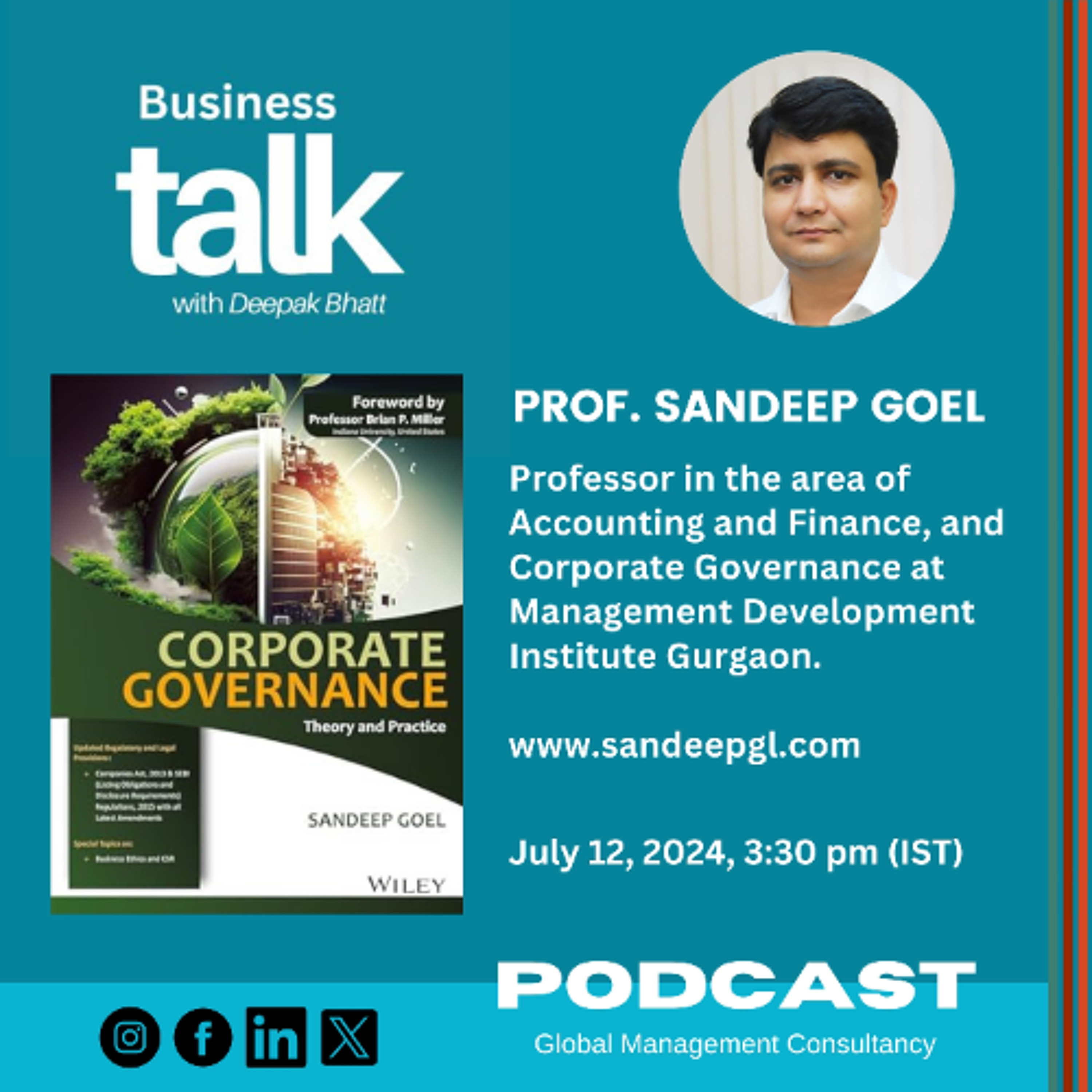 Prof. Sandeep Goel Discusses His Book "Corporate Governance: Theory and Practice" | Business Talk episode artwork