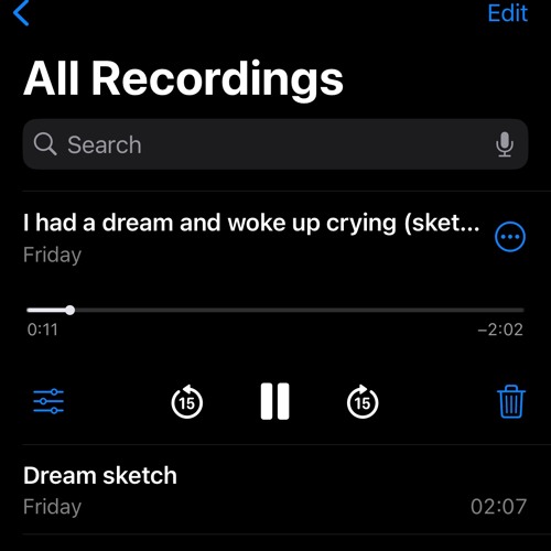 I had a dream and woke up crying (sketch)
