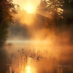 la brume se lève sur le lac
