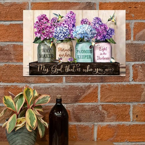 Violet flower pot hummingbird My god that is who you are poster