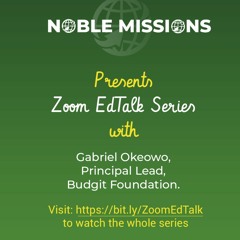 ZoomEdTalk With Gabriel Okeowo of Budgit