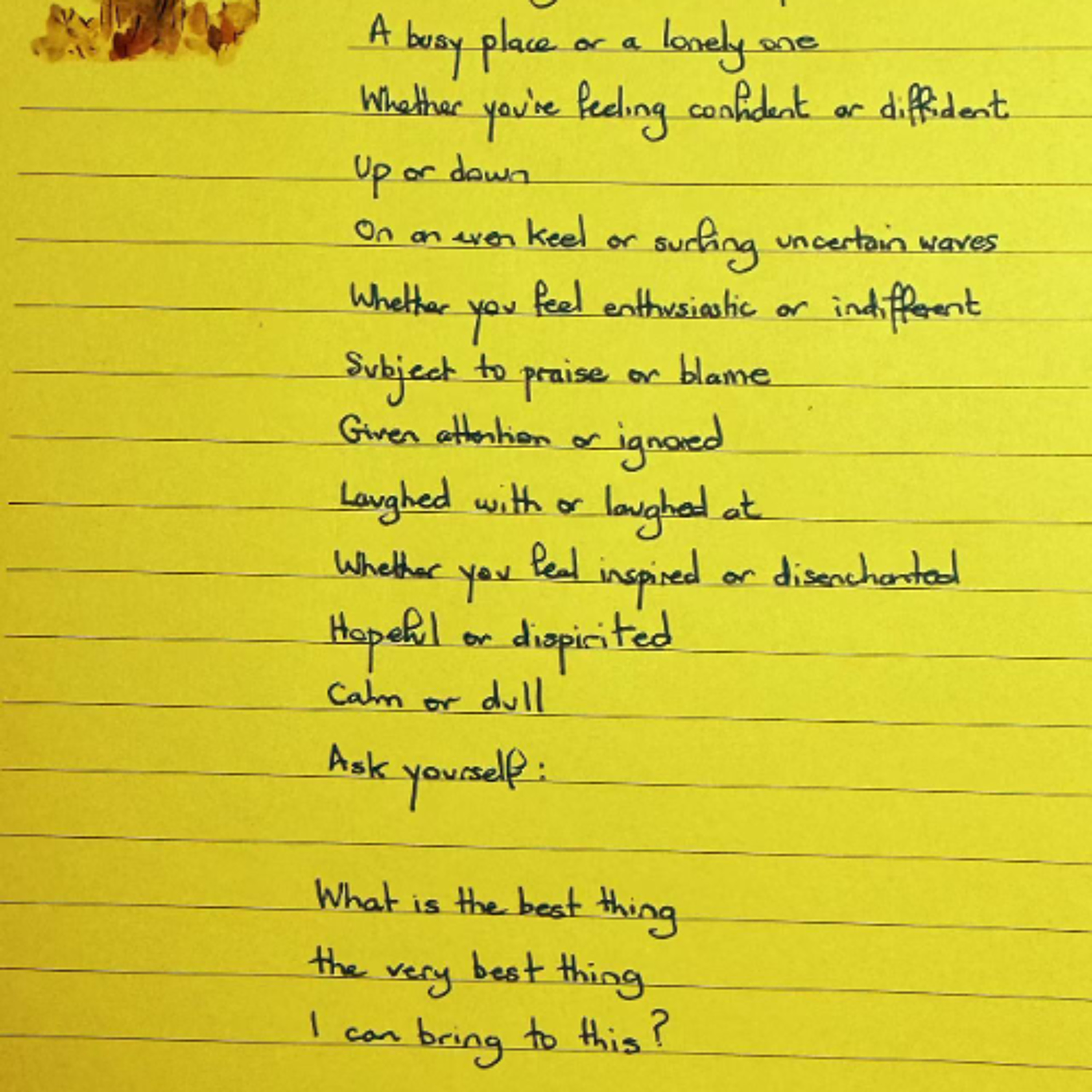 Nutrimento del Cuore - Foglietto Giallo del 28 febbraio 2026 su come affrontare le situazioni