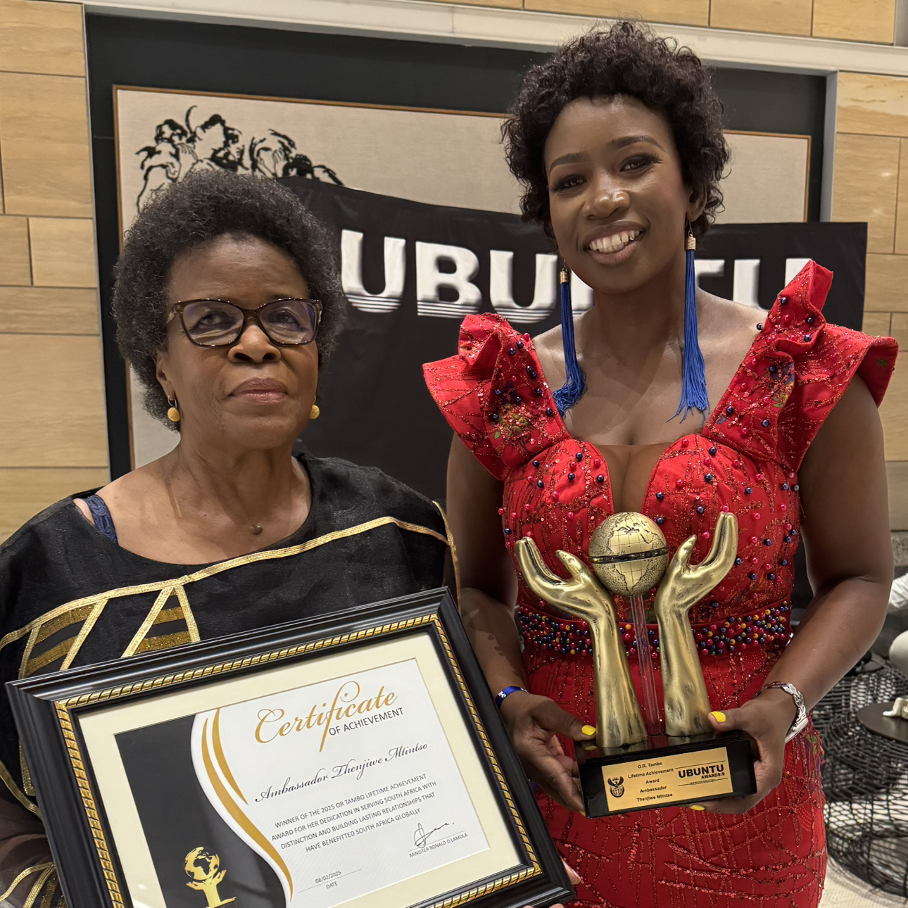 AMBASSADOR THENJIWE MTINTSO - UBUNTU LIFETIME ACHIEVEMENT AWARD