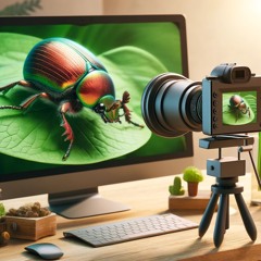 THE COMPUTER CAN TAKE A REALLY CLOSE UP PICTURE OF A BEETLE