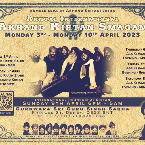 Bhai Harpreet Singh Ji (Toronto) - AKJ Derby Smagam 2023 Sunday Evening
