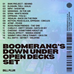 Boomerang's Down Under Open Decks Set for Electronic Continuum 10-14-2024 (Garage)