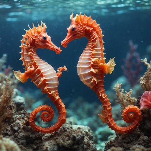 Two seahorses dancing (naviarhaiku516)
