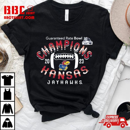 Guaranteed Rate Bowl 2023 Champions University Of Kansas Football T-Shirt