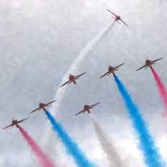 RAF Red Arrows Jets - Two Passes