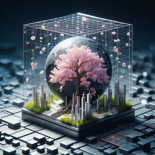 At the edge of the tree