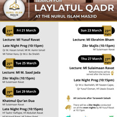 Ramadan Booster Programmes -21st Night Lecture - Ml Y Ravat - the Mindset of Forgiveness