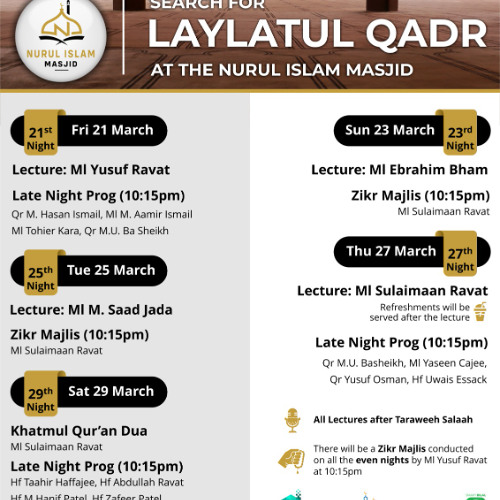 Ramadan Booster Programmes -21st Night Lecture - Ml Y Ravat - the Mindset of Forgiveness
