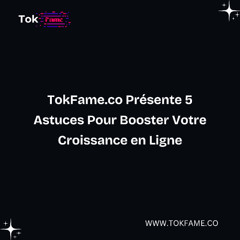 TokFame.co Présente 5 Astuces Pour Booster Votre Croissance en Ligne