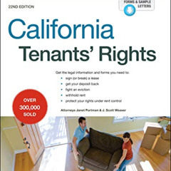 Read EPUB 💙 California Tenants' Rights by  Janet Portman Attorney &  J. Scott Weaver