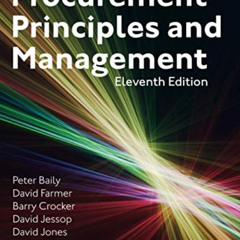 DOWNLOAD KINDLE 🧡 Procurement, Principles & Management by  Peter Baily,David Farmer,