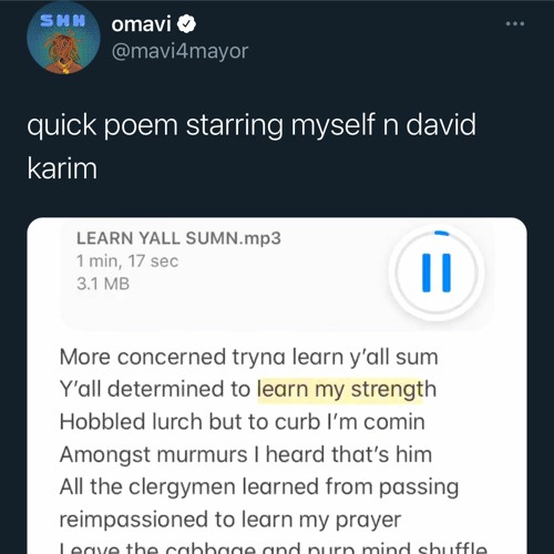 Mavi - Learn Yall Sumn (Unreleased) [prod David Karim]