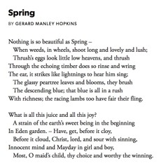 135 Spring by Gerard Manley Hopkins