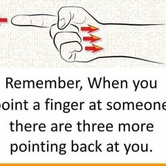 pionting finger ad a unvaxed there wil be three pointing back, i stil talk unvax