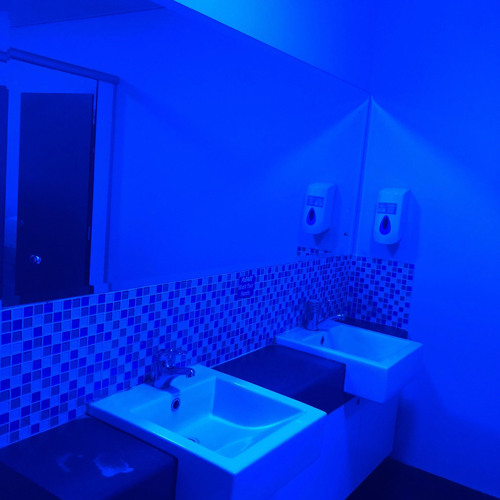 Home resonance but you're in a bathroom at a party