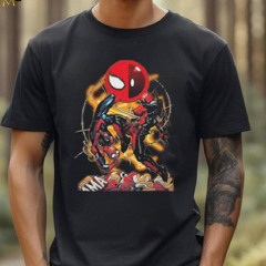 Deadpool Fighting Against Spiderman Marvel Comics Shirt