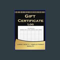 {PDF} ✨ Gift Certificate Log: A form for recording all the details of gift certificates issued by