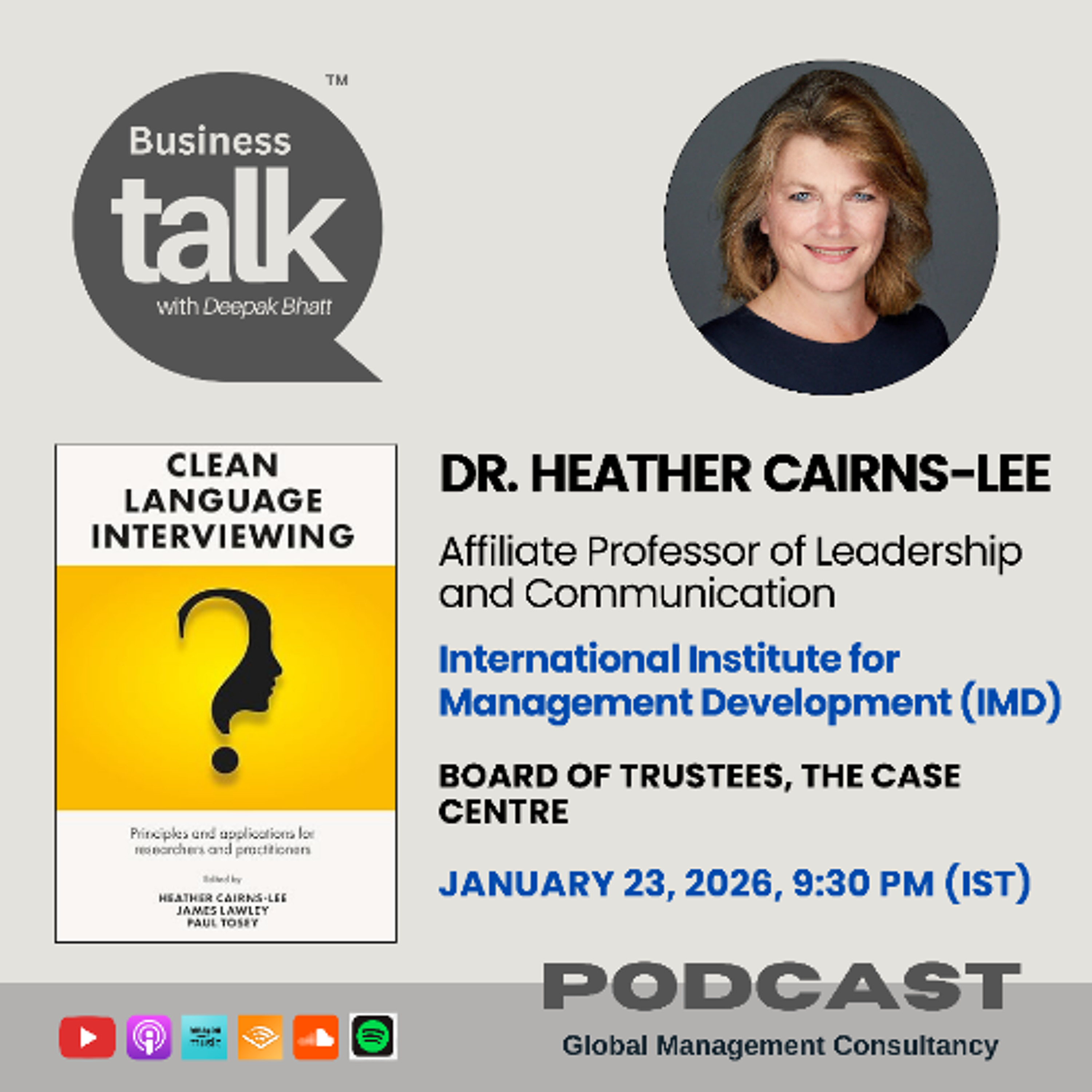 Clean Language Interviewing: How to Ask Non-Leading Questions with Dr. Heather Cairns-Lee episode artwork