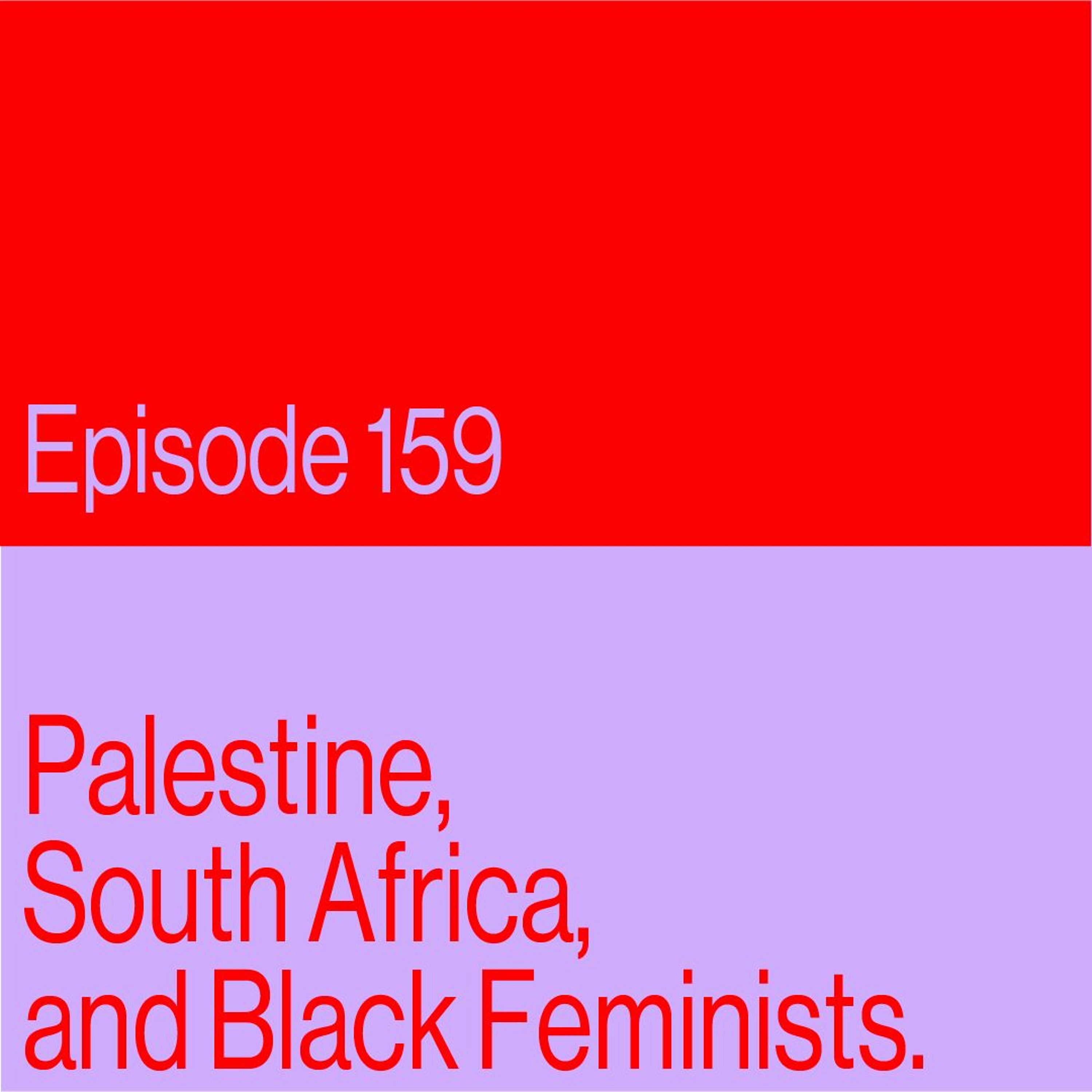 Episode 159: Palestine, South Africa, and Black Feminists.