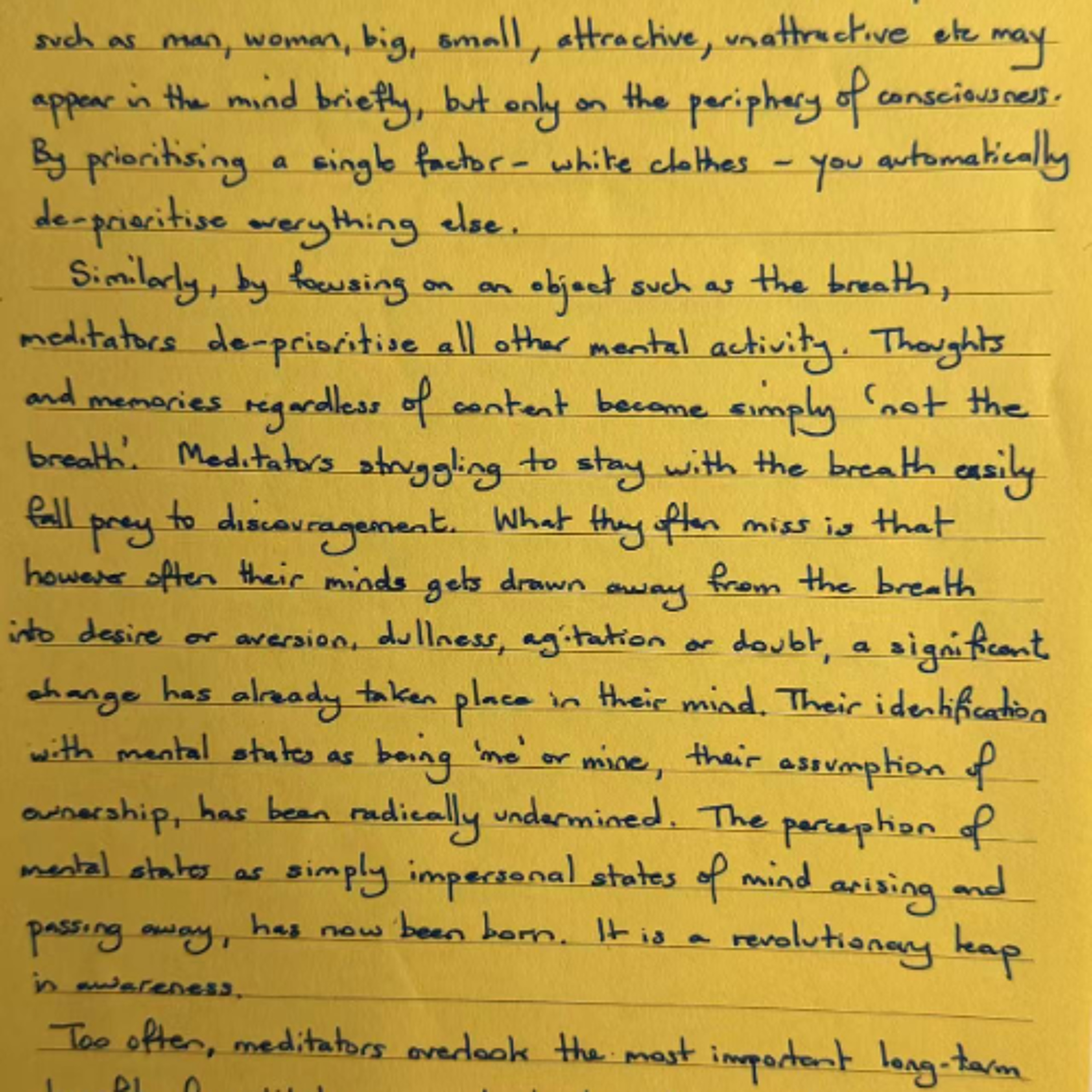 Nutrimento del Cuore - Foglietto giallo del 20 gennaio 2026 sui benefici della meditazione