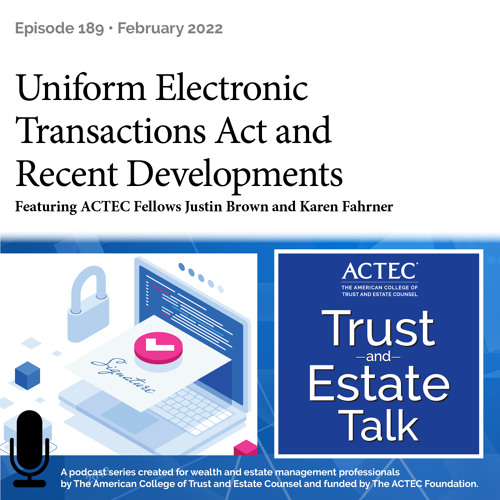 Stream Uniform Electronic Transactions Act and Recent Developments by