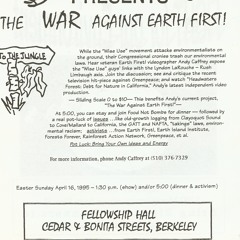 Andy's "War Against Earth First!" Wise Use Mvmt talk, 4/16/1995 Berkeley P. 2