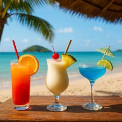 Drinking Cocktails at the beach