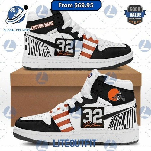 Stream Jim Brown 32 Cleveland Browns Custom Air Jordan 1 by Liteoutfit