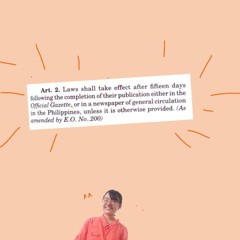 The Rule on Effectivity [of PH Laws] / A Mnemonic