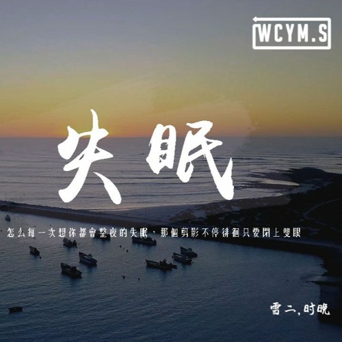 雪二,時晚 - 失眠「怎麼每一次想你都會整夜的失眠，那個剪影不停徘徊只要閉上雙眼」【動態歌詞/pīn yīn gē cí】