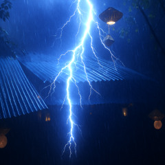 Heavy Pouring Rain and Loud Thunder Sounds under Tin Roof