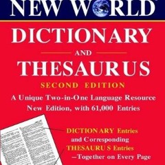 Access [EBOOK EPUB KINDLE PDF] WEBSTER'S NEW WORLD DICTIONARY AND THESAURUS SECOND ED