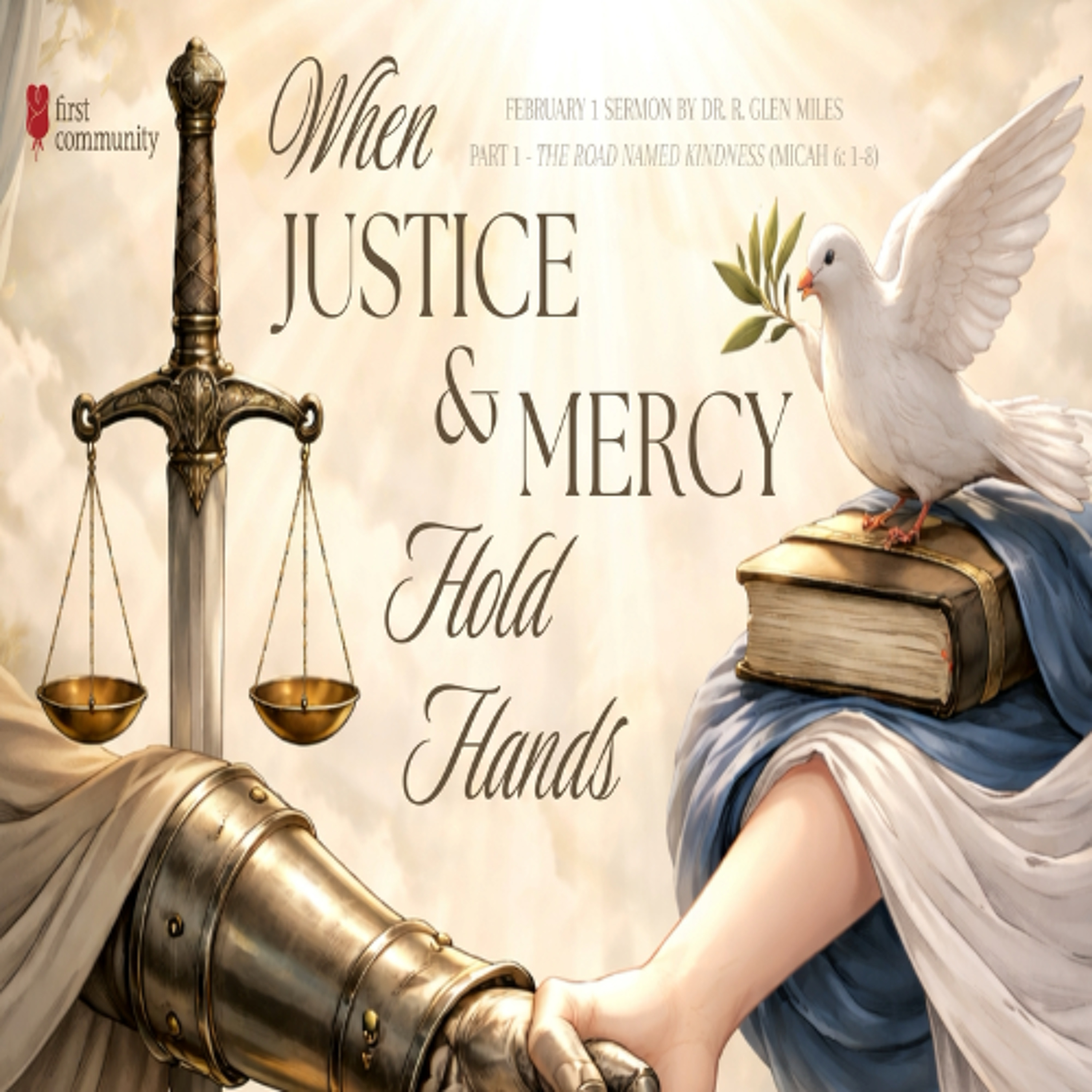 First Community Church, 02.01.26 Dr. Rev. Glen Miles- Sermon- When Justice & Mercy Hold Hands - Part 1 - The Road Named Kindness episode artwork