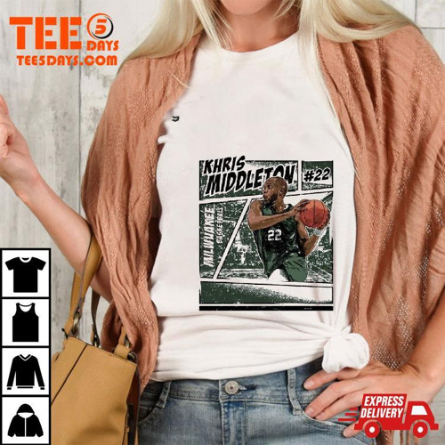 Khris Middleton 22 Milwaukee Bucks Basketball Comic T-Shirt