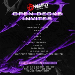 Rich Gee live set for Anomaly (Open Decks Invites Night) at Move, Exeter 13/12/24